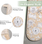 Maison d' Hermine Double Oven Mitts 100% Cotton 7"x35" Double Oven Mitt Heat Resistant BBQ Cooking Gloves with Loop, Baking, Grilling, Home, Kitchen, Handling Hot Pans (Pretty Autumn)