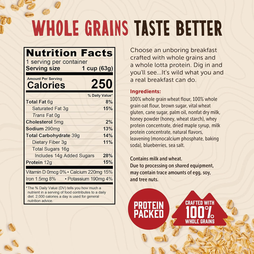 Kodiak Cakes Pancake On the Go, Blueberry and Maple, 2.16 Ounce (Pack of 12)