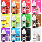 12 Color Gel Food Coloring Liquid Set-KATSPRO Food Grade Tasteless Vibrant Kids Food Coloring Dye for Baking Icing Cake Decorating Cookie Fondant, Frosting, Cookies, Christmas Baking, Easter Egg and DIY Supplies Kit - 0.25 Fl.oz(6ml)/Bottles