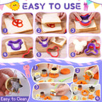 30 Pcs Sandwich Cutter and Sealer Set, Sandwich Cutters for Kids Lunch, Decruster Sandwich Maker,Vegetable Cutter Shapes,Bread Cookie Cutters for Kids Lunchbox and Bento Box