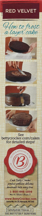 Betty Crocker, Supermoist Cake Mix, Red Velvet, 15.25oz Box (Pack of 6)