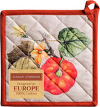 Maison d' Hermine Pot Holders 100% Cotton Heat Resistant Potholders 8" x 8" Hot Pads with Loop BBQ, Cooking, Baking, Grilling, Kitchen, Handling Hot Pans (Pack of 1, Potiron)