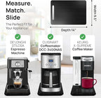 Ibyx Elegant Sliding Tray for Your Coffee Maker & Heavy Kitchen Appliances - Sturdy, Slides Easily from Under The Cabinet (Black, 9.5”W x 14”D)