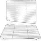 Cooling Racks for Cooking and Baking, Homikit 16.6”*11.5” Large Stainless Steel Wire Rack for Oven Cooking Roasting Grilling Drying, Cookie Bacon Pizza Mesh Cooling Racks, Dishwasher Safe, 2 PCS