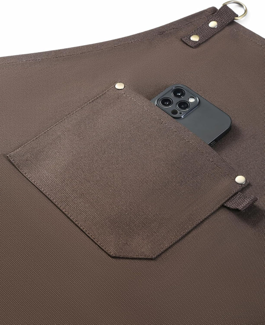 No-Tie Canvas Apron Heavy-Duty 16OZ Work Apron With Front Pocket Extra Long Straps Adjustable M–XXL (Coffee)