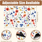Watercolor Flowers Coffee Mat Daisy Dish Drying Mat for Kitchen Counter Absorbent Hide Stain Rubber Backed Coffee Bar Accessories Fit Under Espresso Machine Dish Drainer 15.7 x 23.6 Inch