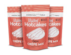 Classic Rolled Hotcakes Crepe Mix by American Table, Made with American-Grown Organic Wheat Flour & Pure Vanilla, French-Style, Non-GMO, Low Sugar, No Preservatives, Quick Prep, Makes 72 Crepes (14 oz, Pack of 3)