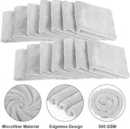 Shimeyao 30 Pcs Edgeless Microfiber Plush Towels for Cars Detailing Drying Wash Polishing Absorbent Cleaning Cloths, 500 GSM, 16 x 16 Inch(16 x 16 Inch,Light Gray,30 Pcs)