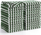 Homaxy 24 Pack Kitchen Dish Cloths, Ultra Soft and Absorbent Dish Towels, Reusable Fast Drying Microfiber Cleaning Cloth, Coral Velvet Wave Design No-lint, 10 x 10 inches, Grass Green