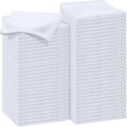 Nuenen Microfiber Cleaning Cloths for Cars 16 x 16 Inch Ultra Absorbent Car Towels Drying Reusable Cleaning Supplies House Kitchen Window Microfiber Towel(White,60 Pcs)