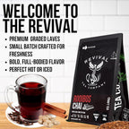 Revival Tea Company Rooibos Chai Tea - Rooibos Red Tea Blend with Fresh Spiced Chai Flavor - Caffeine Free - Loose Leaf 8 Ounces