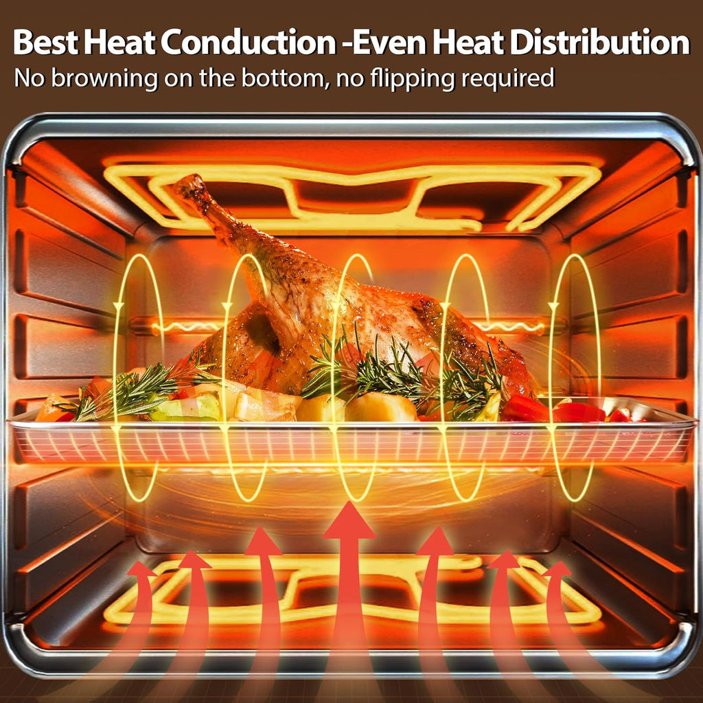 Stainless Steel Cookie Sheets, Baking Sheet Pan Set of 3, Non Stick and Heavy Duty and Easy Clean, 9/12/16 Inch