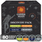 Copper Moon Single Serve Coffee Pods for Keurig K-Cup Brewers, Light, Medium & Dark Roast, Discovery Variety Pack, 80 Count