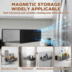 2 Pack Magnetic Basket Organizer Holder for Fridge Magnetic Storage Bin Box Containers for Refrigerator Whiteboard Classroom (Large, Black)