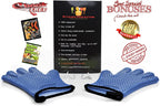 KITCHEN PERFECTION XL Silicone Smoker Oven Gloves-Extreme Heat Resistant BBQ Gloves-Handle Hot Food Right on Your Grill Fryer&Pit|Waterproof Grilling Cooking Baking Mitts|Superior Value Set+3 Bonuses