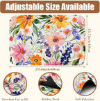 Dish Drying Mat Colorful Wildflowers Coffee Bar Mat for Countertop Rubber Backed Absorbent Hide Stain Dish Drainer Rack Pad Espresso Machine Coffee Table Dining Room Decoration 15.7 x 23.6 Inch