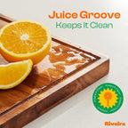 Riveira Walnut Cutting Board Set – Versatile And Durable: Set Of 3 Pcs Rectangular Wooden Cutting Board – Natural Wooden Cutting Boards For Kitchen – Complete Walnut Wooden Chopping Board