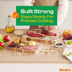 Riveira Acacia Wood Cutting Board – Versatile and Durable: Set Of 2 Pcs Rectangular Wooden Cutting Board – Natural Wooden Cutting Boards For Kitchen – Complete Acacia Wooden Chopping Board