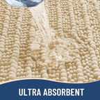 Arotive Luxury Chenille Bathroom Rug Mat, Extra Soft Thick Absorbent Shaggy Bath Rugs, Non-Slip Machine Wash Dry, Plush Bath Mats for Bathroom, Shower and Tub, 30x20, Cream Beige