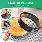 Springform Cake Pan Set,Non-Stick Springform Pans Set of 4 (4, 7, 9,10inches),Leak-Proof Round Cake Pans with Removable Bottom for Baking Cake Pie Pizza and Quiches (BlackX4)