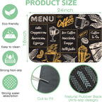 Vintage Coffee Poster Dish Drying Mat,16"X24" Absorbent Fast Dish Drying Mat for Kitchen Counter Pot and Pan, Kitchen Accessories