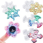 NiArt Fidget Finger Spinner DIY Epoxy Resin Casting Silicone Mold Kit 4 Molds with 10 Bearings Set, Stress Reliever Hand Fidget Toy Gift for Kids and Adults Art Crafts Home Decorations Jewelry (Set C)