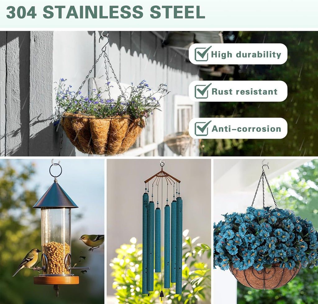 125 Pcs Screw Hooks in 5 Sizes – Cup Hooks for Hanging Plants, Mugs, Lights, and Ceiling Storage (Silver)