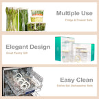 Urban Green Glass Food Storage Jar with Glass Lid, Food Canister Set with Airtight Lids, Pantry Jars for Kitchen Organization, Food Storage Containers in Set of 5