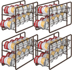 MOOACE Can Organizer for for Pantry, Stackable Soda Can Dispenser Canned Food Storage, Kitchen Cabinet Fridge Beverage Cans Holder, 4 Pack, Bronze