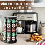 K Cup Holder, Coffee Pod Storage Carousel Holder Organizer Compatible with 40 Keurig K-Cup Pods, Home or Office Kitchen Counter Organizer（Black）