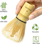 Bamboo Matcha Whisk, Handcrafted Organic Traditional Japanese Chasen, Matcha Stirrer Green Tea Preparation Mixing Tool Accessory (120 Prongs)