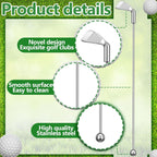 Hushee 10 Pcs Metal Golf Cocktail Stirrers Swizzle Stir Sticks 7.87 Inch Reusable Drink Stirrer Sticks Party Decorations Golf Party Clubhouse and Outing Decorations