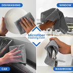 Greenfound Microfiber Cleaning Cloth Roll -80 Pack,Tear Away Towels for Car,Reusable Paper Towels Washable,Super Absorbent,Lint Free Cleaning Rags for House,Kitchen,Window-11.5"×11.5"(Check Grey)