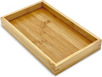 Bam & Boo (1-Pack) Natural Bamboo Rectangle Serving & Vanity Tray - for Kitchen, Bathroom, Countertop, Coffee Table (9.8" x 5.9" x 1.2")