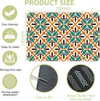 Dish Drying Mat Abstract Floral Kitchen Mat 12"x19" Bsorbent Coffee Maker Mat for Dishes,Utensils Coffee Maker Pots and Pans Easy Clean Dish Slip Resistant Pad