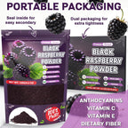 Freeze Dried Balck Raspberry Powder - 100% Black Raspberry Extract Fruit Powder for Smoothies, Made from Whole Raspberries No Additive Natural Food Coloring for Baking, Cake Decoration - 4oz