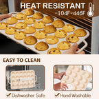 Silicone Mini Muffin Pan, 24 Cups Muffin Tin Baking Mold With Reinforced Stainless Steel Frame Inside, Nonstick Bakeware Cupcake Pan BPA Free, 2PCS