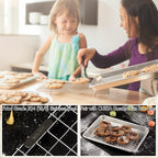 CURTA 2 Pack Chef Cooling Rack, NSF Listed 18/8 Stainless Steel Oven Safe Grid Wire Cookie Cooling Racks for Baking & Cooking - 12" X 8.7" Commercial Grade comes with Lifting Handle …