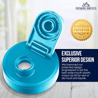 Brewing America Creamer Jar with Pouring Lid, 1 Pint (16 oz) Azure Mason Jar with Teal Wide Mouth Pour Lid for Milk, Sugar, and Cream, 1-Pack (Teal)