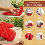 Maison d' Hermine Pot Holders Set 100% Cotton Heat Resistant Potholders 8" x 8" Hot Pads with Loop BBQ, Cooking, Baking, Grilling, Kitchen, Handling Hot Pans (Pack of 2, Noel)