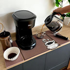 Mat for Coffee Bar 16"x12" – 0.30in Thick Non-Slip Rubber Countertop Protector, Spill-Proof Durable Kitchen Counter Mat. Glass Drying, Barista Coffee Bar Accessories.