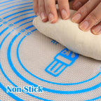Nonstick Silicone Pastry Baking Mat Large with Measurements 16''By 24'' for Silicone Baking Mat, Counter Mat, Dough Rolling Mat/Pie Crust Mat By Folksy Super Kitchen(16×24, Blue)