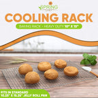 Spring Chef 10 x 15 Inch Stainless Steel Cooling Rack for Cooking & Baking - Heavy Duty Cookie Cooling Rack for Kitchen - Oven Safe - Fits Jelly Roll Pan - Dishwasher Safe