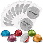 CAPMESSO Aluminum Foil Lids for Nespresso Vertuo Pods: 100 PCS Foil Seal Cover for Reusable Nespresso Pods Vertuo - V2 Perfect Size for nespresso refillable pods(Foil Lids Only)