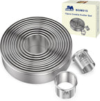 Round Cookie Biscuit Cutter Set 12 Pieces Graduated Circle Pastry Cutters 18/8 Stainless Steel Cookie Cutters1inch - 4 1/2inch Donut Cutter Ring Molds GIFT Package