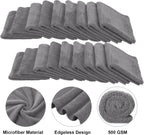 Shimeyao 30 Pcs Edgeless Microfiber Plush Towels for Cars Detailing Drying Wash Polishing Absorbent Cleaning Cloths, 500 GSM, 16 x 16 Inch(16 x 16 Inch,Gray,30 Pcs)