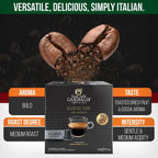 Gran Caffè Garibaldi Espresso Pods, Italian Roasted Compatible Nespresso Original Line Machines, 100% Arabica Blend, Brazilian & Central American Beans, Cocoa Aroma - Gusto Top (Aluminum) 200 Cups
