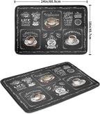 Coffee Bean Maker Dish Drying Mat for Countertops, 18x24 inch Absorbent Microfiber Espresso Cup Spill Mats Black Machine Drainer Mat Dish Drainer Rack Mat Protector Kitchen Accessories Bar Time Chef