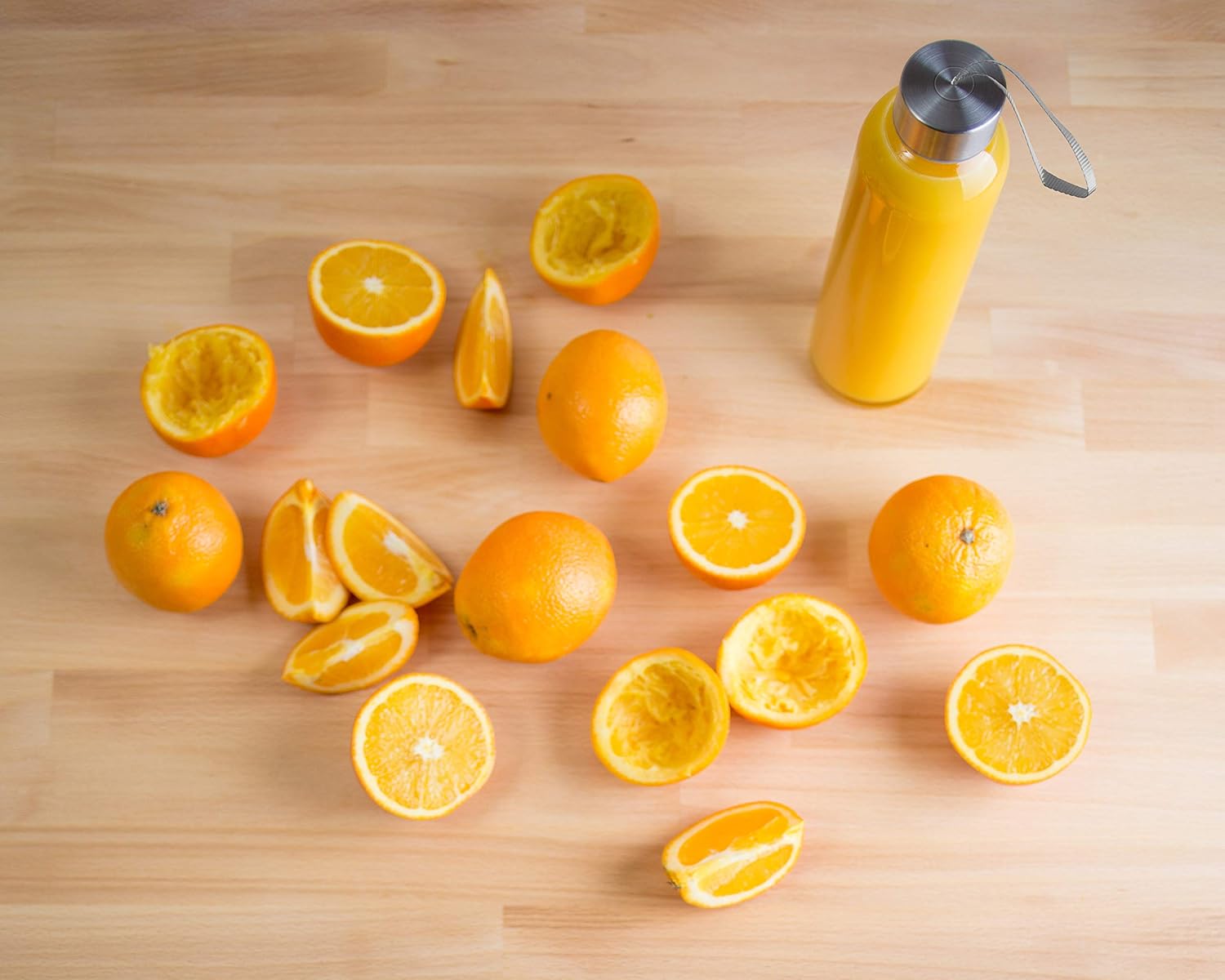 Epica glass bottles with lids – 18oz glass water bottles, reusable juice bottle with lids for storing juices, reusable water bottle durable set of 6 with Carrying Loop Caps