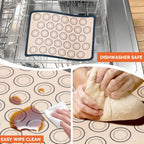 Silicone Baking Mat,Bread Baking Mats All-in-One Silicone Baking Mat Set - Kneading Mat,Non-Stick Pizza Bakeware Mat for Making Cookie,Bread,Bun,Pastry